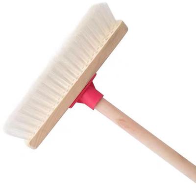 Stiff Bristle Metal Floor Scrubbing Brush with Long Handle for Kitchen, Bathroom, Tile, Moss, Rust, and Oil Stain Removal