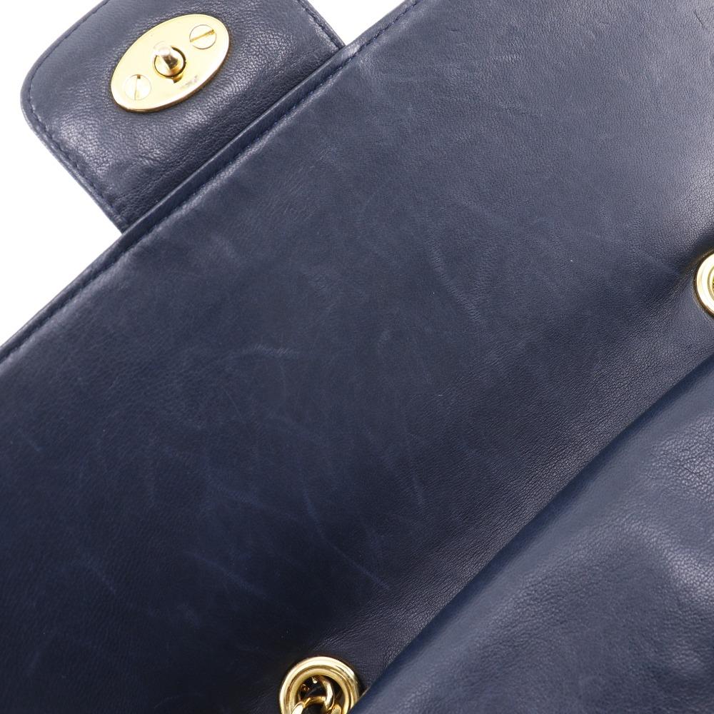 Bally ChainShoulder Shoulder Bag Quilting Black Leather Women Used