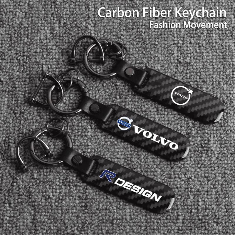 Auto Schlüsselanhänger Carbonfaser Auto Logo Schlüsselanhänger für Volvo XC90 V90 V60 XC60 V40 S80 S60 S90 C40 XC40 V70 XC70 C30 C70