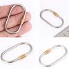 D Shape Titanium Alloy Screw Lock Carabiner Clip Hook Keychain Camping