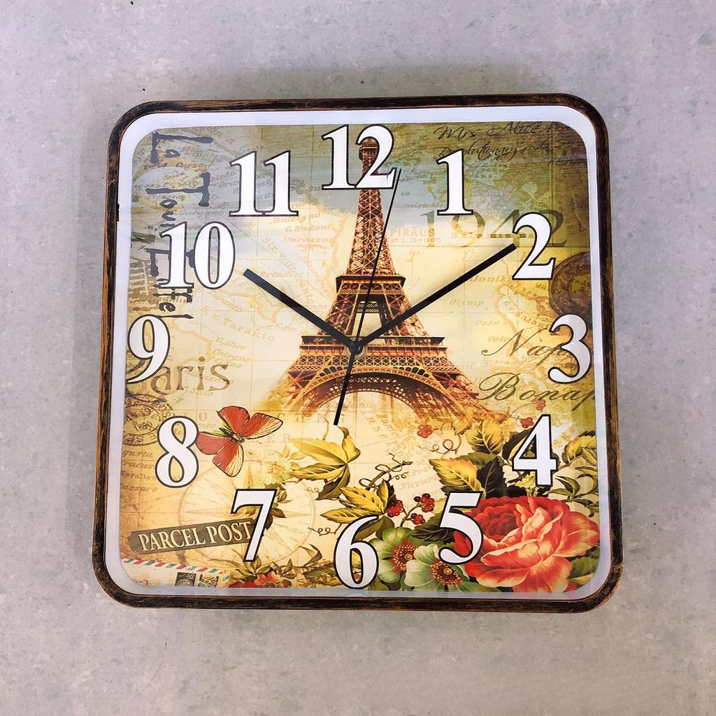 12-inch Square Simple Creative Retro Home Quartz Wall Clock, Living Room and Bedroom Wall Table 30cm