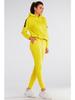 Hooded sweatshirt with shoulder patches, yellow L/XL