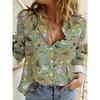 Women's Casual V-Neck Long-Sleeve Shirt