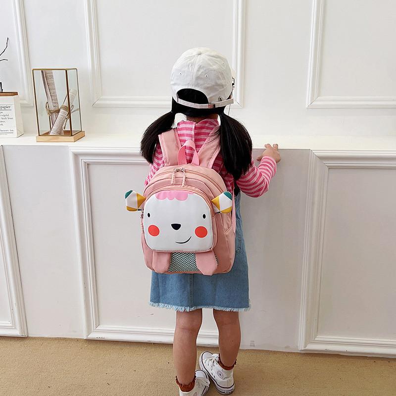 Adorable Cartoon Animal Backpack For Kids Lightweight Canvas Bag For 3 To 6 Year Olds