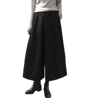 CCGGOWMM Gaucho Lang Fischgrät Elastisch Cropped Locker Übergrößen Winter Damen Weitbeinige Hose, Schnürhose, Hose, Hose, Taille, Hochtailliert