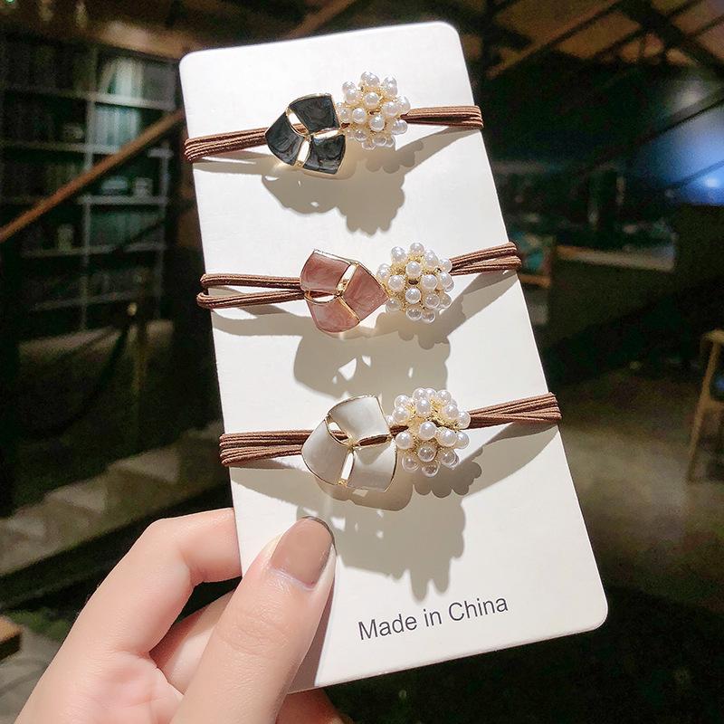 Korean Pearl Hair Accessories: Simple Hair Ties & Fragrant Style Rubber Bands for Women