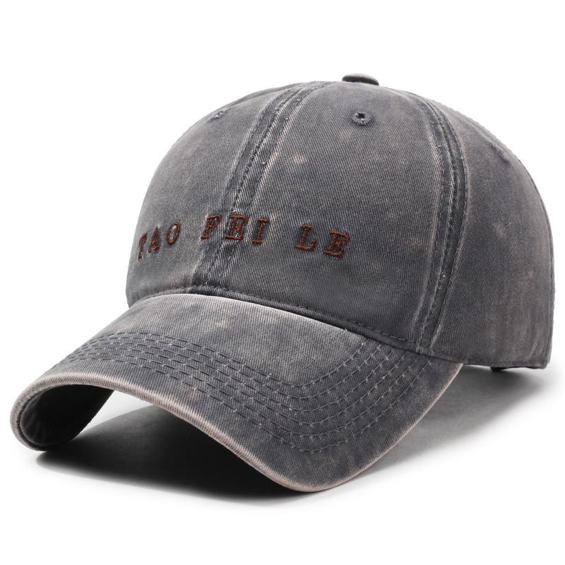 Fashion Letter Embroidery Cap Personalized Baseball Cap Men'S And Women'S Outdoor Sunshade Versatile Washed Hat Tide