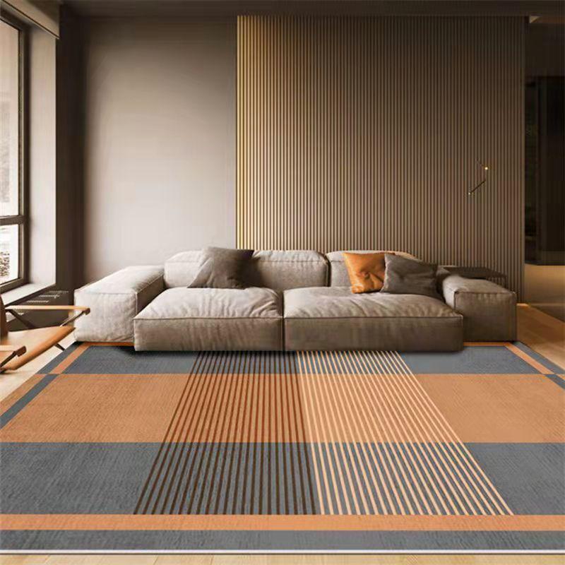 Simple Ins Light Luxury Orange Carpet Living Room Coffee Table Mat Nordic Modern Room Bedroom Bedside Rug Household Floor Mat