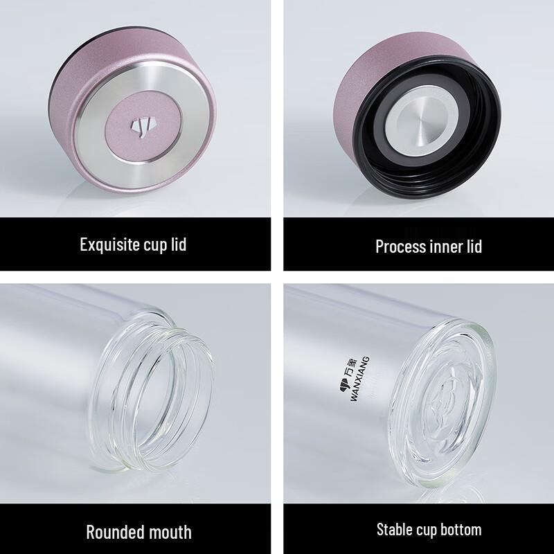 Wanxiang V382RL Double-Layer Glass Tea Infuser Cup