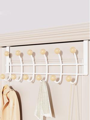 Christmas  Strong Bearing Wrought Iron Without Perforation Living Room Wall Hook Home Wall Hangers Porch Wall Double Row Hook