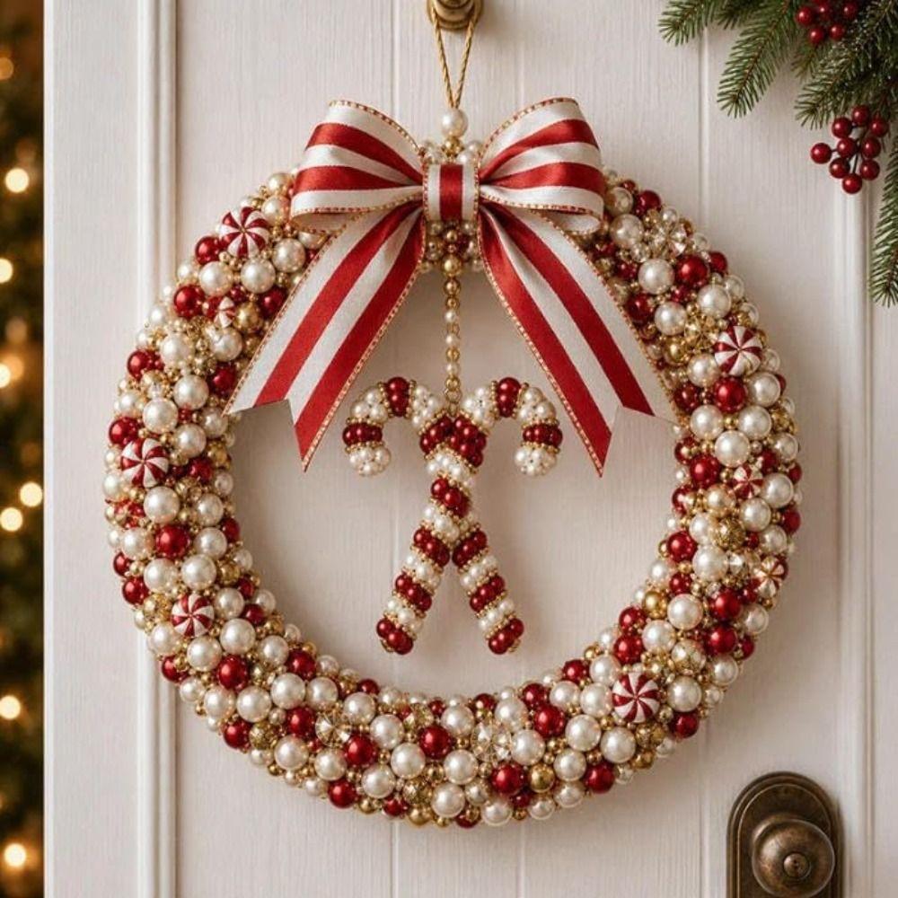 Bastelset Weihnachts-Kranz Bastelmaterial-Set Perlenkranz-Set Kreatives Perlenkranz-Set Geschenk