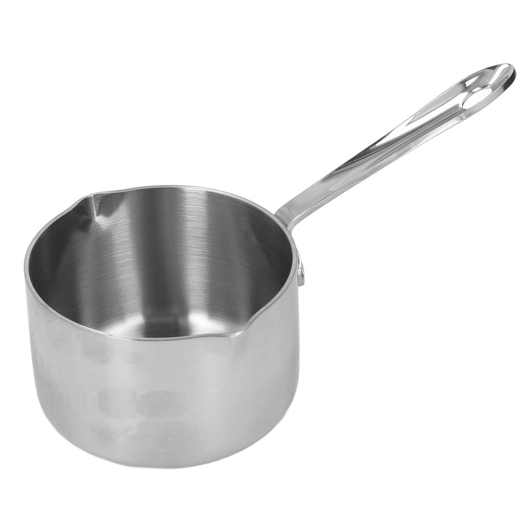 Stainless Steel Hot Milk Pot Chocolate Boiled Sugar Cheese Butter Melting Pot with Dual Pour Spouts