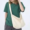 Large Capacity Women's Shoulder Bag Retro Thickened Sturdy Messenger Bag Solid Color Japanese Style Canvas Crossbody Bag Travel