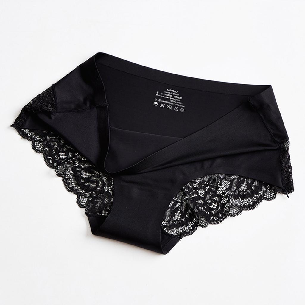 Ladies Sexy Lace Panties One Oiece Ice Silk Seamless Low-waist Briefs