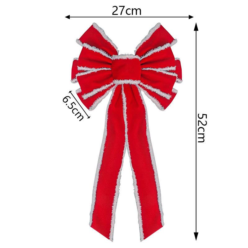 Red Christmas Bows Outdoor Decorations Large Christmas Tree Top Bow Velvet Wreath with Glitter Gold Edge Front Door Decoration