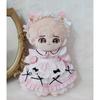 Niannyyhouse 20cm Doll Clothes for Plush Toys Cotton Doll Clothes Headband + Dress + Apron 3-Piece Set Cat Ear Maid Suit Skirt Doll Baby Clothes