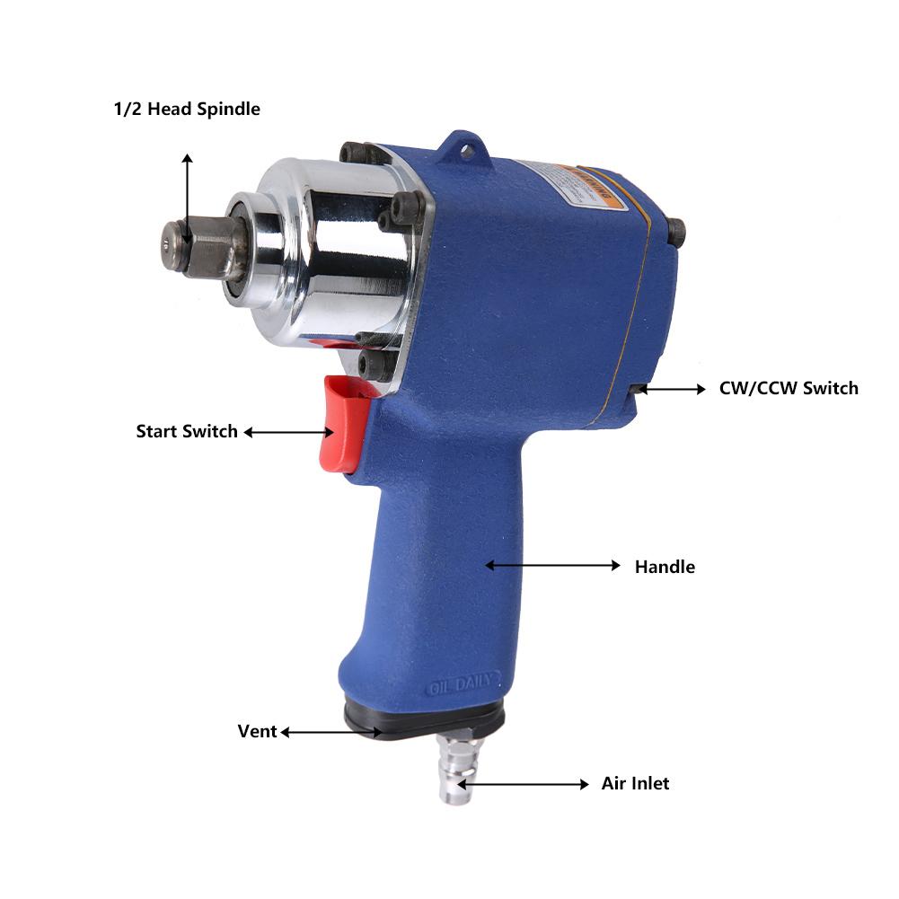 Industrial Pneumatic Impact Wrench Air Socket Wrench Tool 9000rpm