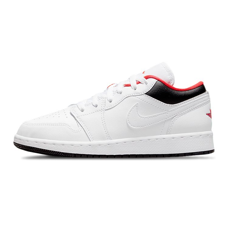 Air Jordan 1 Low GS White Black Red Youth Shoes 553560-160 36.5