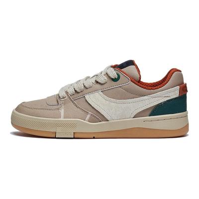 Li Ning Zheng Rong Bout Rond Confortable Polyvalent Simple Chaud Antidérapant Baskets Basses Skate Femme Marron AEPT004-3