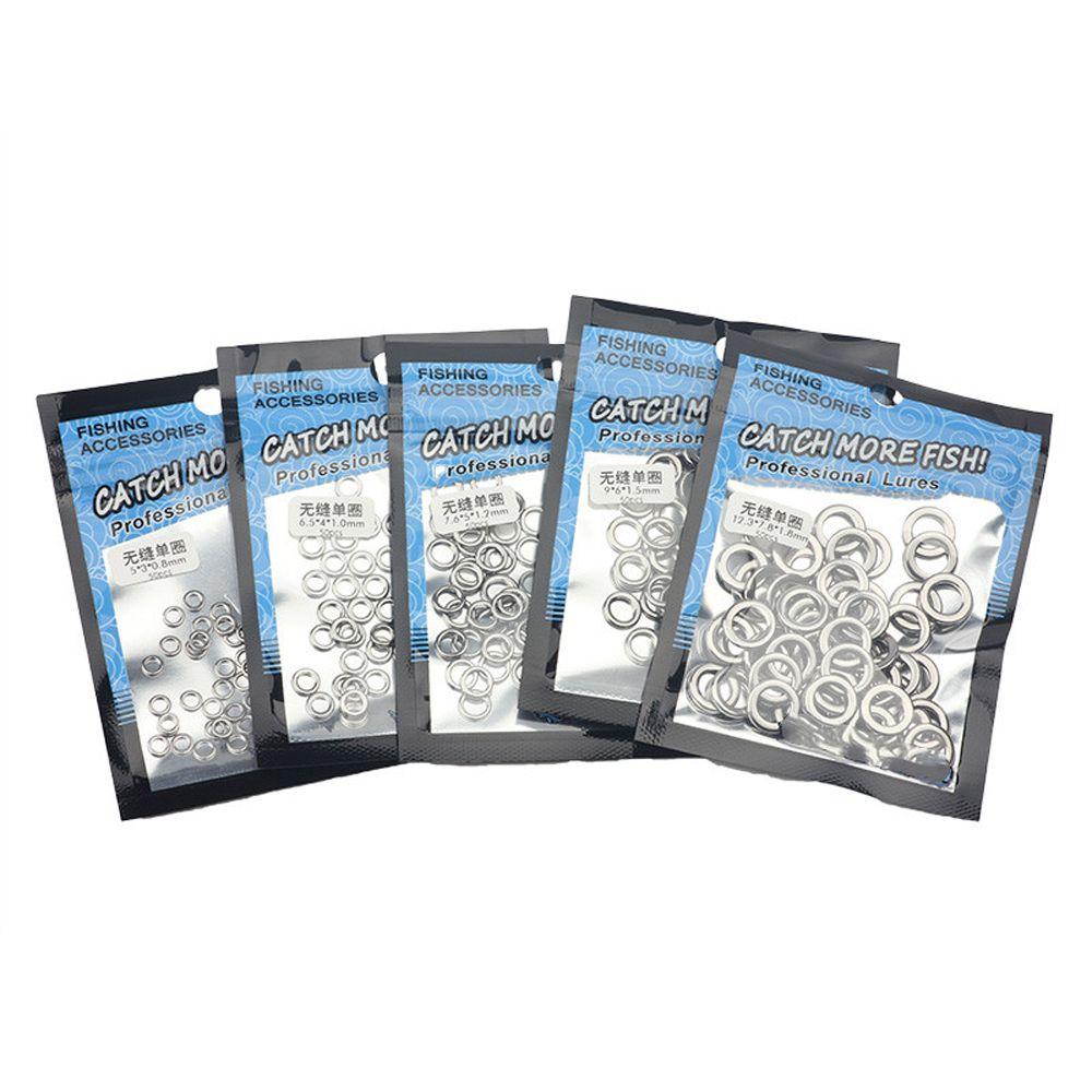 Steel Fishing Tackle Connecting Ring Tackle Connector Snap Split Rings Fishing Rings Lead Jigging