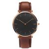 Men Quartz Watch With Leather Band Retro Casual Large Round Dial Wrist Watch For Teenager Junior High School Student