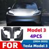 For Tesla Model 3 Highland 2026 2026 2026 1set/4pieces Car Mud Flaps Front Rear Wheel Mudguards Splash Guards Fender Accessories