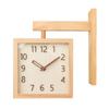 Corner Handmade Wooden Wall Stylish Wall Nordic Style Interior Decor Wood Double-Sided Clock, Double-Sided Clock, Clock, Clock, (Original Color)