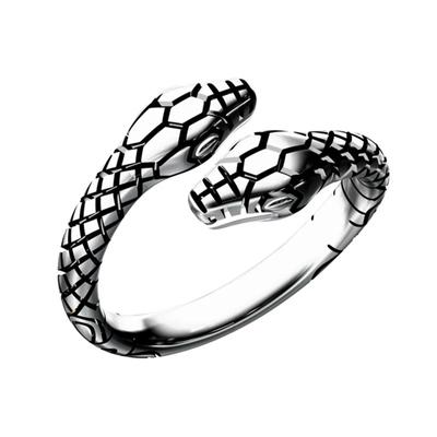 Bague vintage en argent sterling 925 avec breloque serpent pour femmes et filles, bijoux de fête, Anillos A008