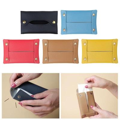 J0MC Multipurpose Tissue Holder Soft PU Leather Pouches for Bathroom and Small Items