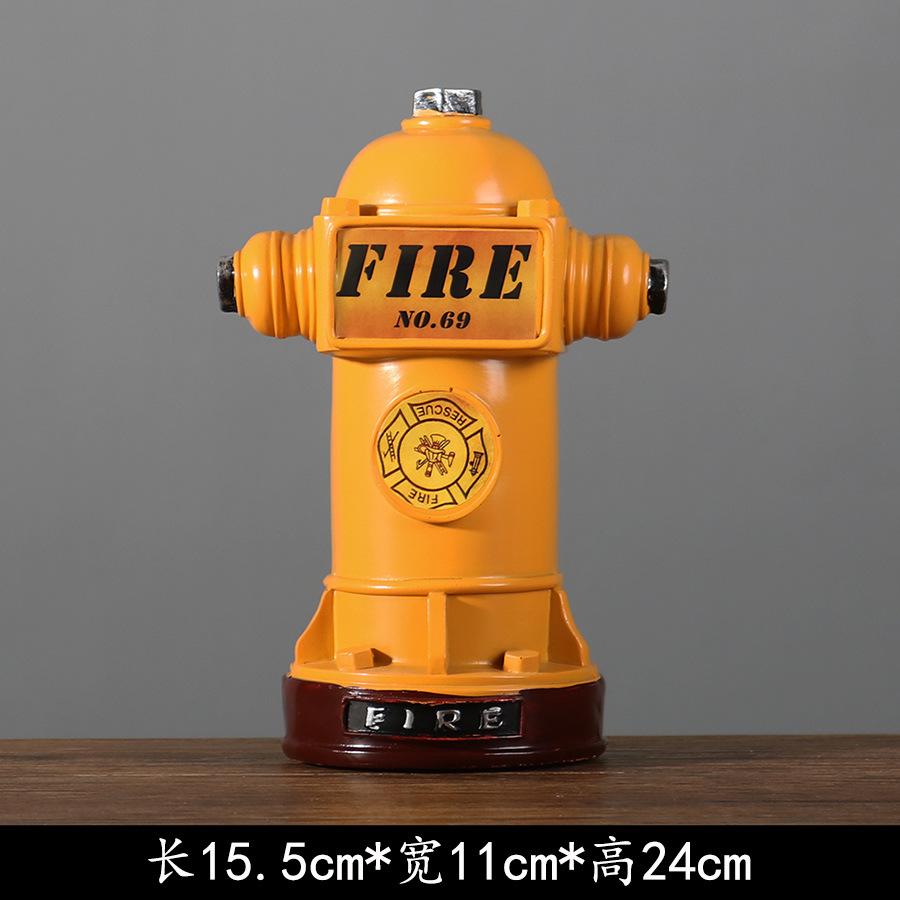 Американский Ретро Стиль Пожарный Гидрант Украшения Полимерные Изделия Креативность Копилка Дом Бар Ресторан Настольное Украшение Подарок жёлтый