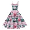 Women's Fashion Casual Christmas Print Sexy Off-the-shoulder Punk Retro Dress