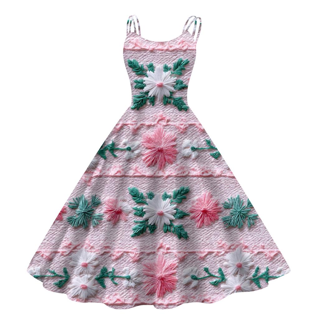 Women's Fashion Casual Christmas Print Sexy Off-the-shoulder Punk Retro Dress