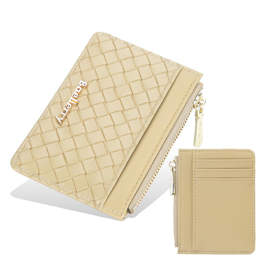 Baellerry Women's Short Purse Woven Pattern Wallet Zipper Coin Purse Fashion Card Holder Pu Leather Billfold