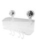 Space-Saving Rack Shower Storage Basket Thickened PET Material Compatible With Smooth Surfaces Large Capacity Suction Shelf