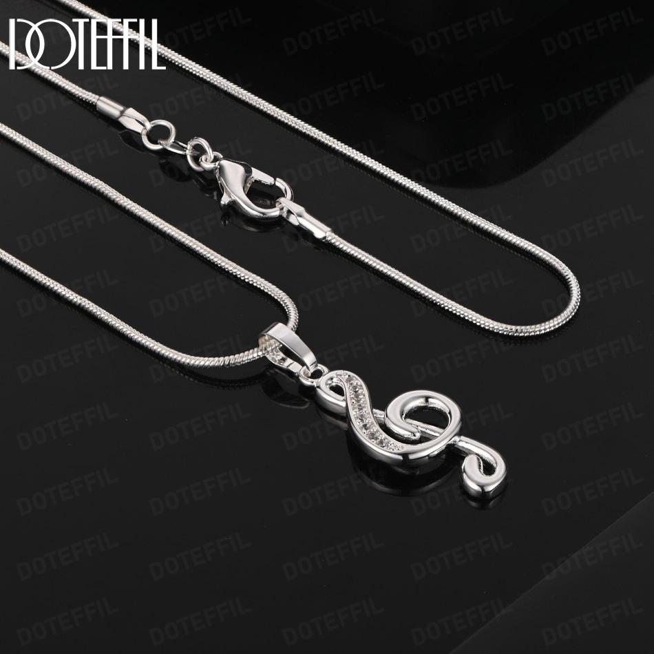 

Серебряный кулон-нота 925 пробы на цепочке Свадебные украшения 45CM