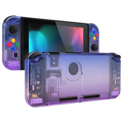 Kommt mit Rückplatte für eXtremeRate Switch benutzerdefinierte DIY Ersatzgehäuseschale für Switch aus transparentem Farbverlauf-Haltergriff-Controllergehäuse für