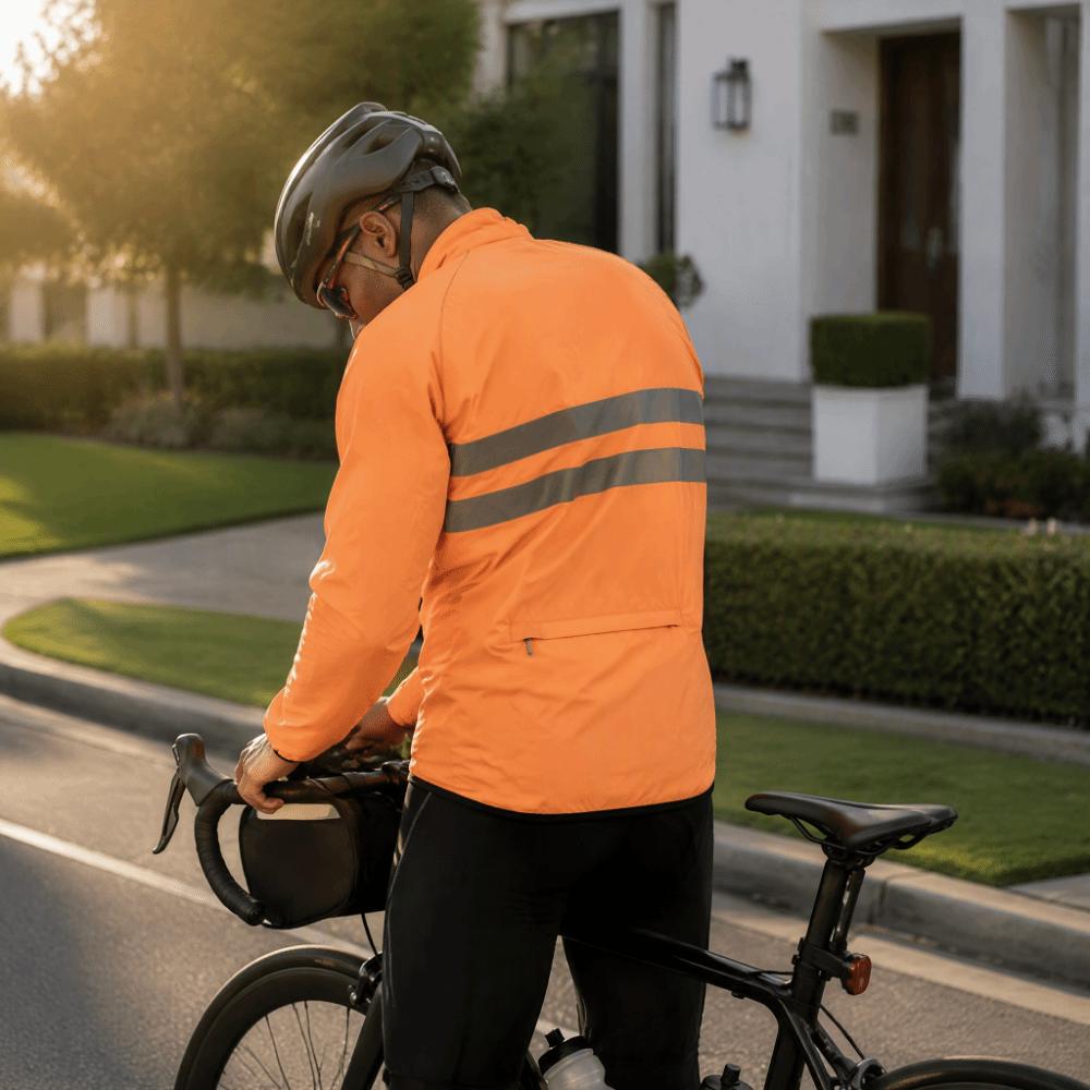 Veste de cyclisme orange coupe-vent pour moto tout-terrain et cyclisme, pour les sorties pêche