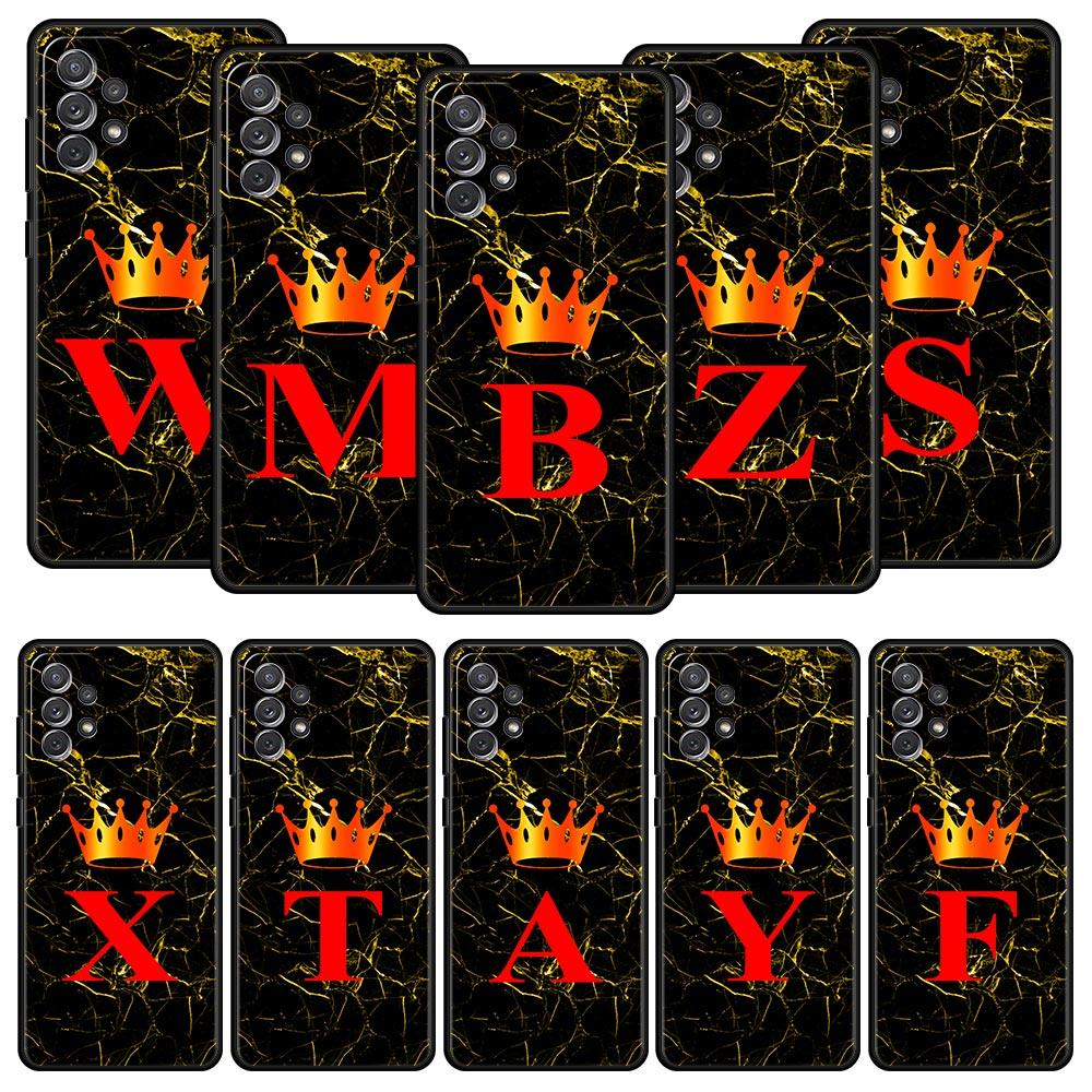 Marble Letter Phone Case For Samsung Galaxy A17 A07 A55 A35 A25 A15 A05 A33 5G A31 A23 A21s A13 A41 A73 A53 A51 A71 A03 S10Cover