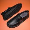 Casual Leather Shoes Men's 2025 Autumn New Leather Soft Sole Non-slip Manual Stitching One Pedal Loafers Doudou Shoes