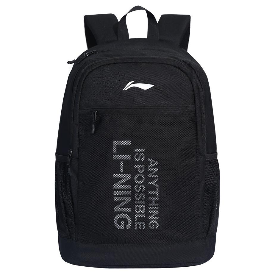 Li Ning Polyester Backpack Regular Unisex Black White ABSU581-1