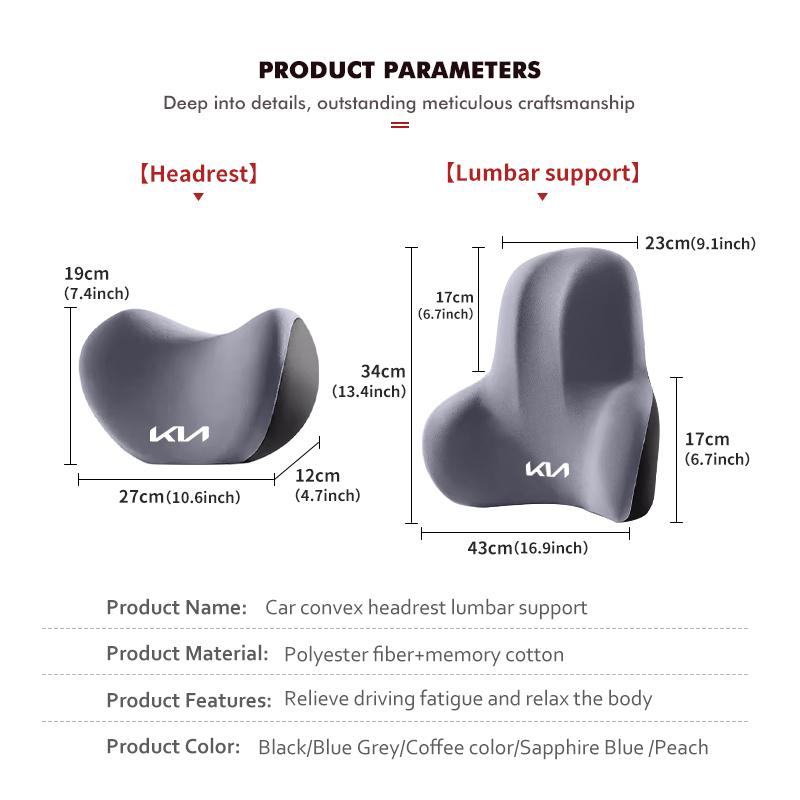 Car Seat Headrest Neck Pillow Waist Protection Backrest Cushion For KIA Ceed Sportage Rio K5 K2 Optima Cerato Venga Sedona QE3