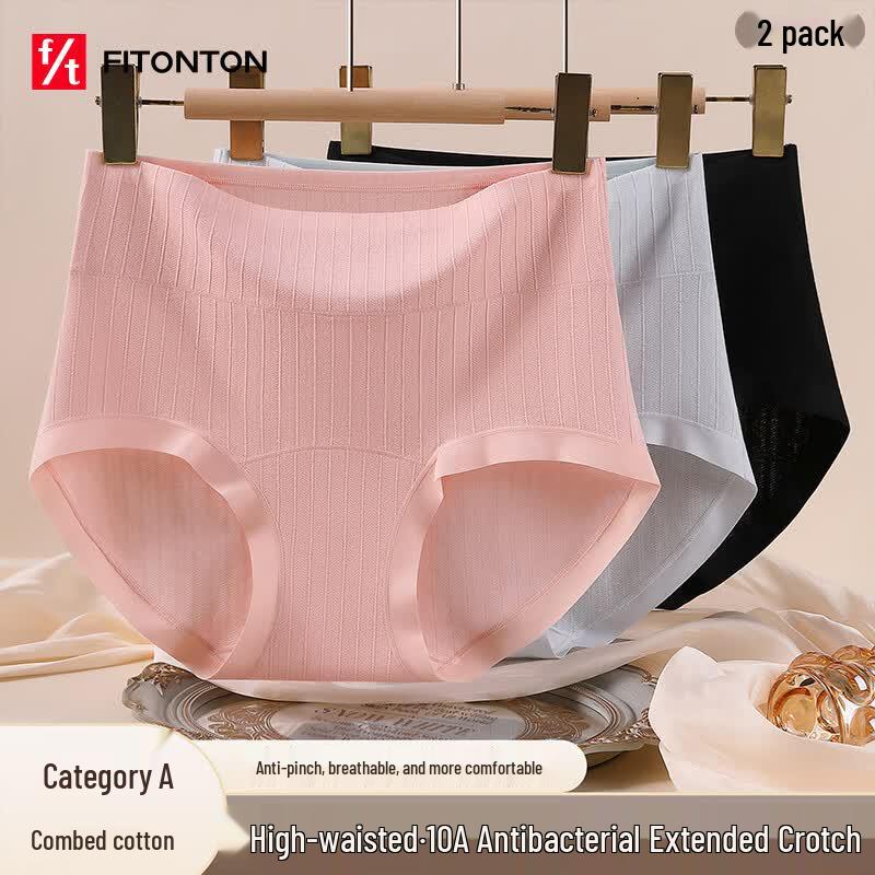 FitonTon Women s Antibacterial High-Waist Cotton Briefs M