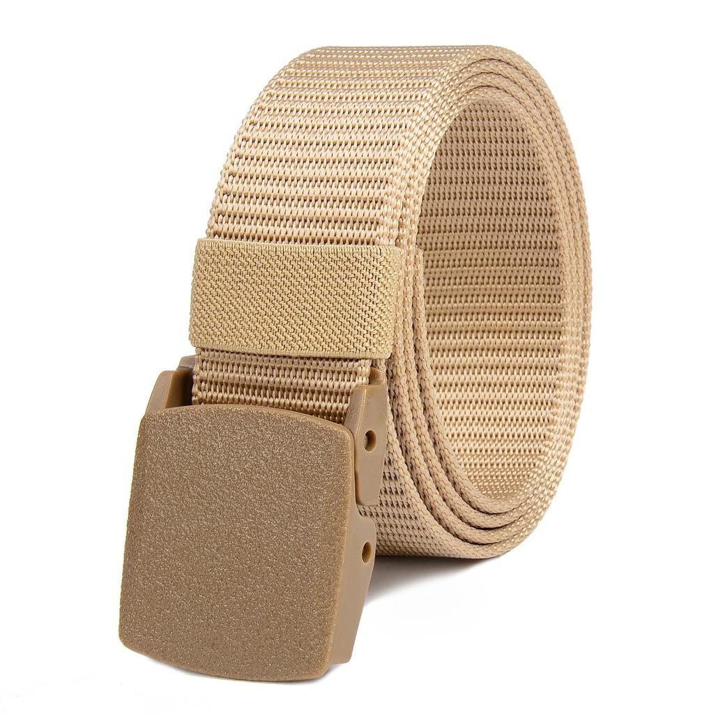 New Unisex Canvas Tactical Belt - No Metal Buckle, Woven Design, Ideal for Military Training.