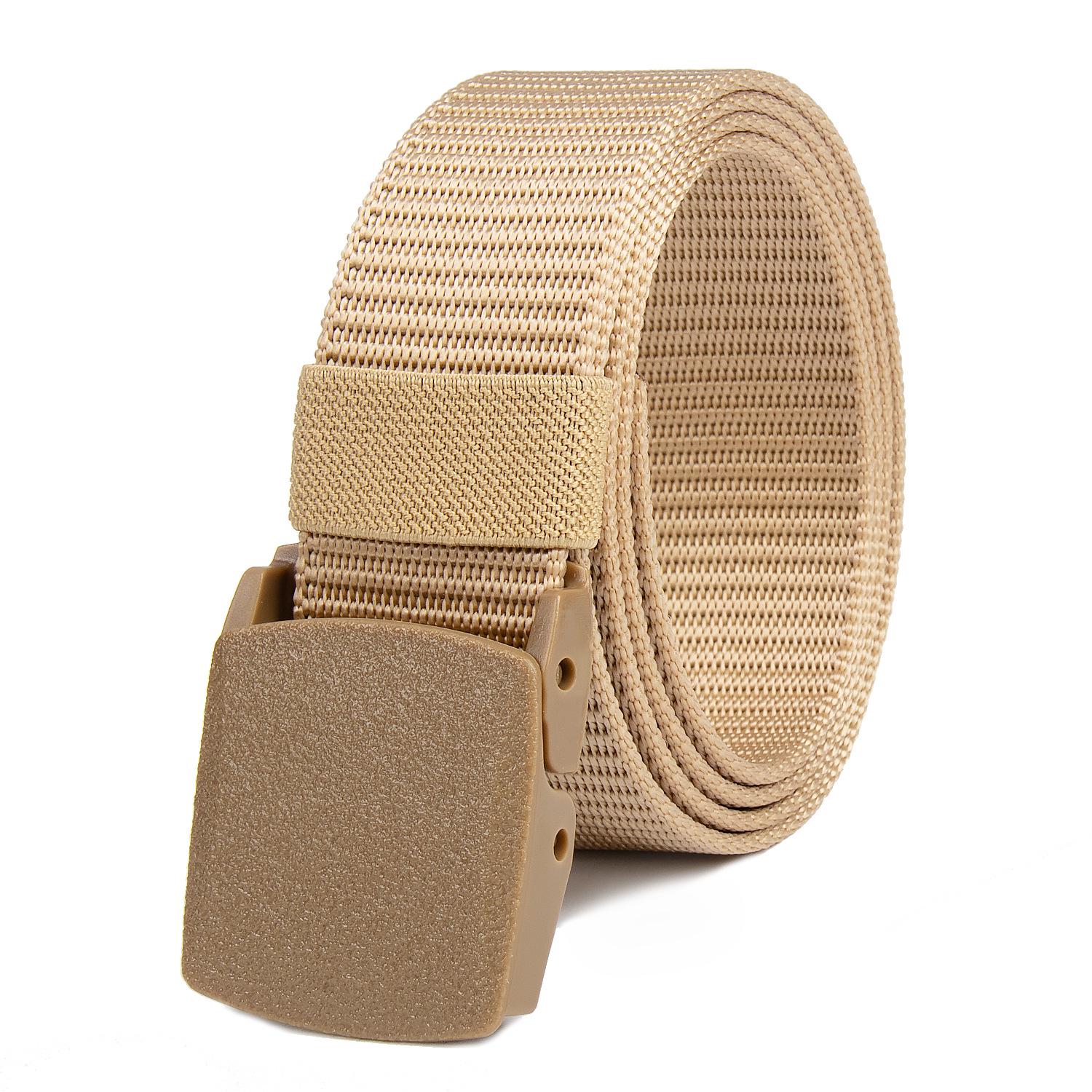 

New Unisex Canvas Tactical Belt - No Metal Buckle, Woven Design, Ideal for Military Training. 120 cm