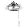 Fancy Dress Party Eyewear Mask Metal Handheld Stick Half Face Venetian Masque Rhinestones Women Mask Prom Ball Masquerade