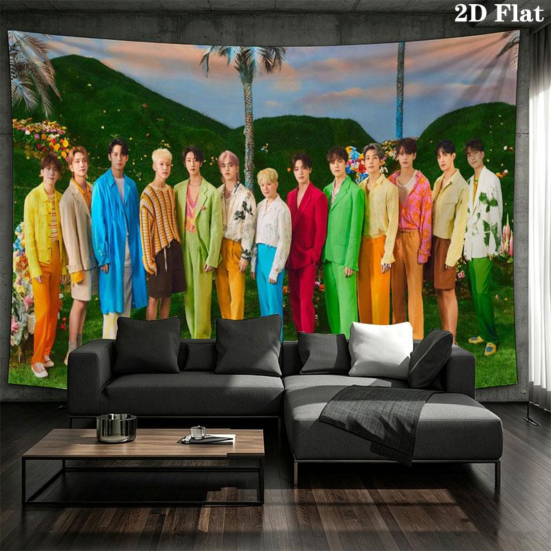 SVT Wall tapestry, aesthetic printed fabric blanket, suitable for bedroom, living room, and home decor.