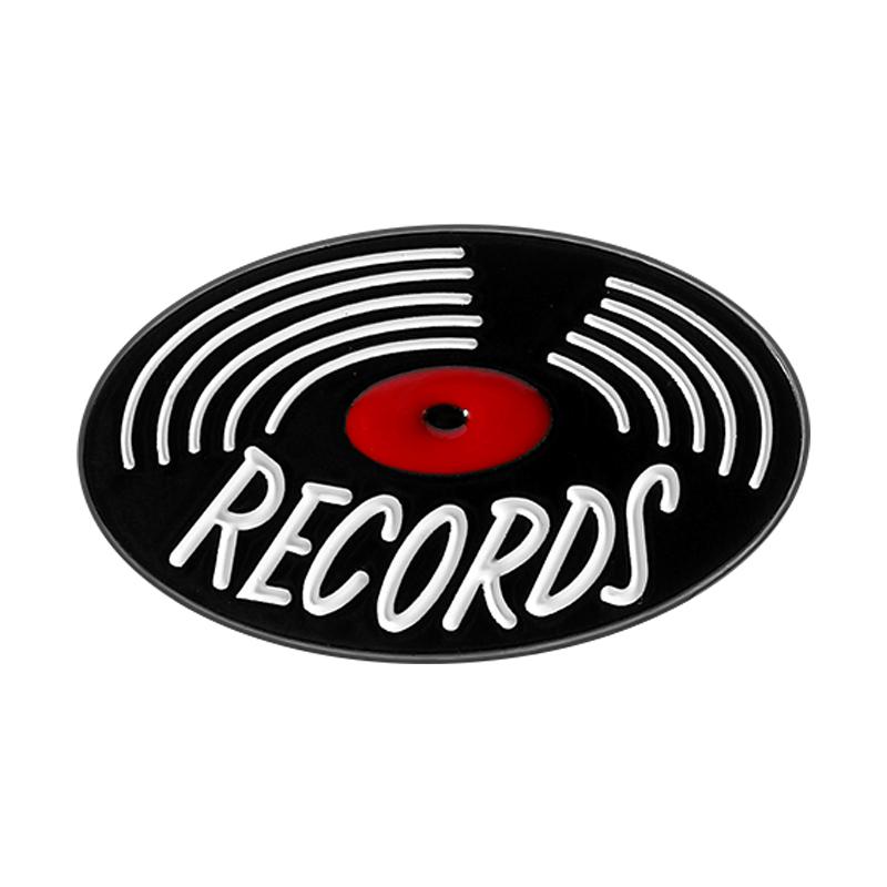 

Retro Black Vinyl Record Player Enamel Pin Rock And Roll CD Player Nostalgic Brooches Lapel Badge Jewelry Gifts For Friends