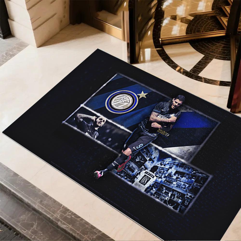 Inter Milan Celebration Floor Rug Office Rug Suitable for Study Room Outdoor Playrooms Bedrooms Anti-slip Rug Decorate Offices Best for Christmas