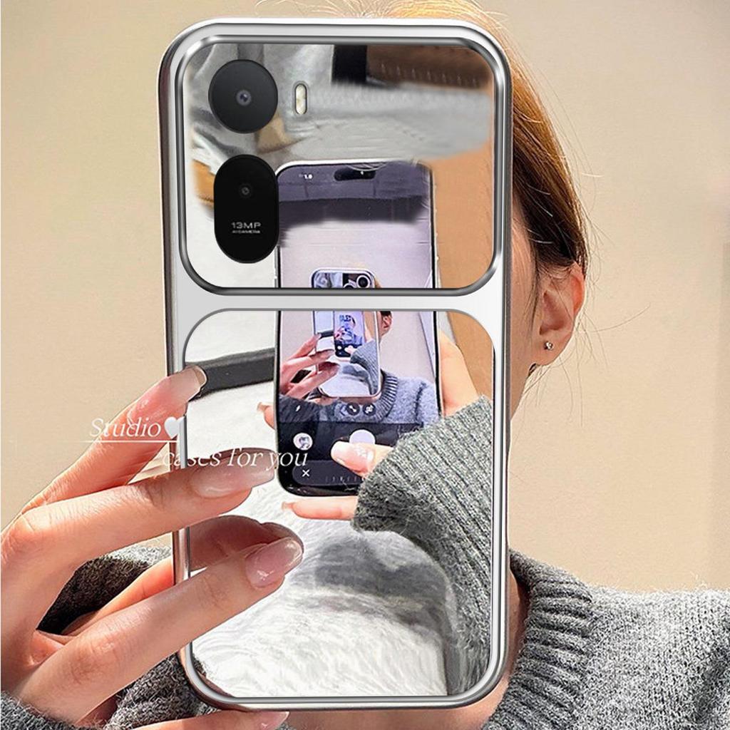 Case for Xiaomi Redmi A7 Pro,POCO C81 Pro Trending Big Window Cover Mirror Phone Casing