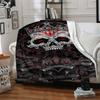 1pc Gothic Skull Crown Blanket, Lightweight Flannel Throw For Sofa, Bed, Travel, Camping, Livingroom, Office, Couch, Chair, And Bed,